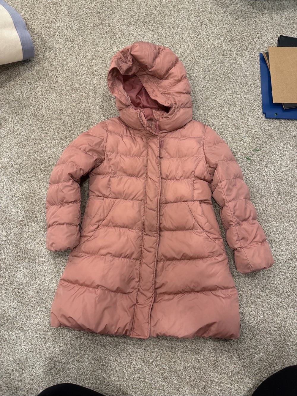 Uniqlo Girls' Pink Hooded Puffer Coat